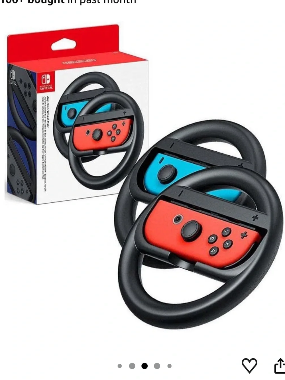 Nintendo Joy-Con Wheel Set – Red and Blue Joy-Cons with Black Wheels